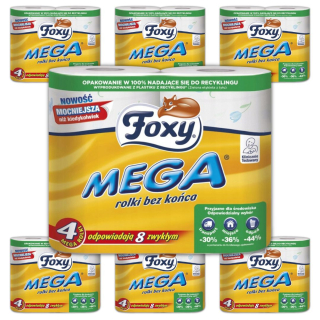 Toaletný papier FOXY MEGA ROLKY BEZ KONCA (28 rolík)